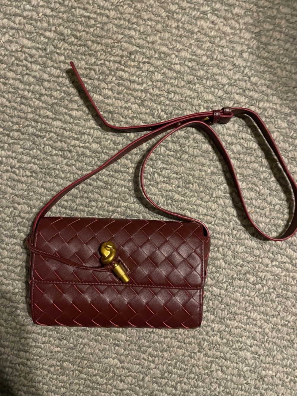 New Tiffany & Fred Purple Pebbled Leather Mini Tote Andiamo